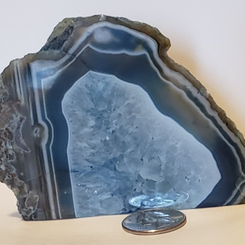 Brand New Geode Half Agate Dyed Blue